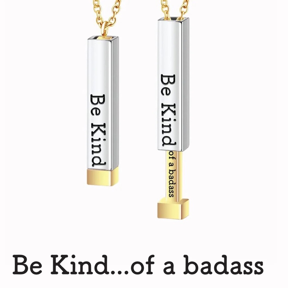 Be Kind…of a Bada** Gold Pendant Necklace brand new by Olivia jewelry